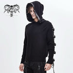 Darkness Asymmetrical Sleeves Designer Men Punk Hooded Sweater With Loops