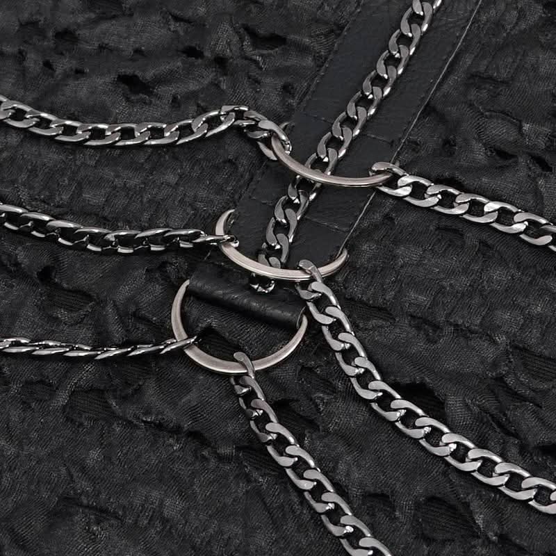 Tt163 Punk Sleeveless T Shirt With Chain