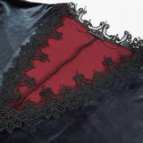 'Lauren' Velvet Gothic Lace Belted Dress