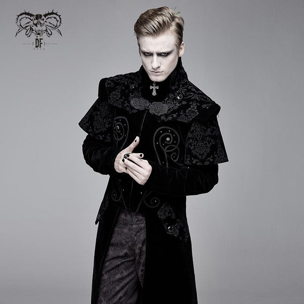 'Amon' Gothic Coat with Cape Collar – DevilFashion Official