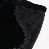 'Sparkle Witch' Side Laced Up Velvet Flared Gothic Pants