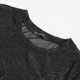 'Mistress Of Hell' Punk Mesh And Leather Spliced Crop Top