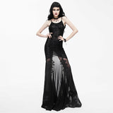 Party Darkness Floral Pattern Floor Length Sexy Women Lace Fishtail Dress