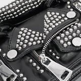'Spungen' Punk Leather Black Rivets Purse