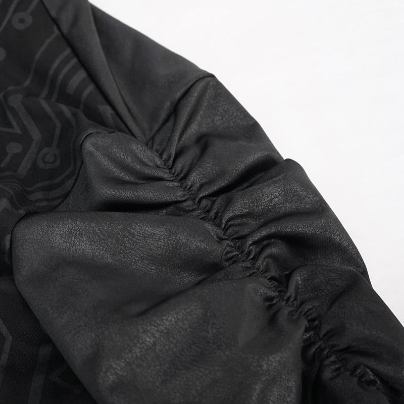 Ct172 Dark Hooded Knit Coat