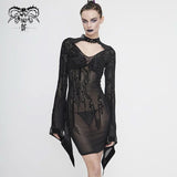 Skt104 Circuit Diagram Flocking Printed Flared Sleeve Dress