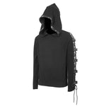 Darkness Asymmetrical Sleeves Designer Men Punk Hooded Sweater With Loops