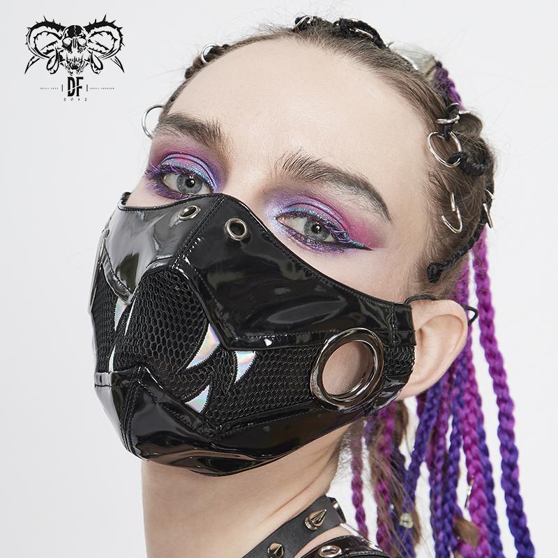 Mk04602 Women Bucktooth Bright Punk Leather Mask