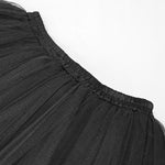 Gothic Formal Dress Accessory Women Multilayer Hard Mesh Black Bustle