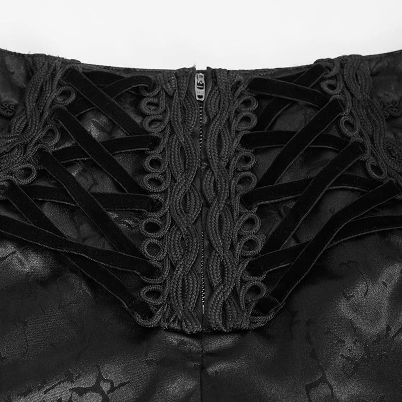 'Ghost In The Mirror' Gothic Printed Trousers (Black)