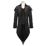 Movie Actor False Two Pieces Black Hooded Leather Long Coats For Men