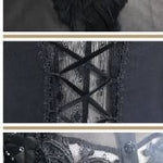 See Through Diamond Pattern Lace Sexy Ladies Gothic Chiffon Blouse With Beaded Flower