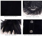 Gothic Party Accessory Sexy Women Feather Velveteen Black High Collar