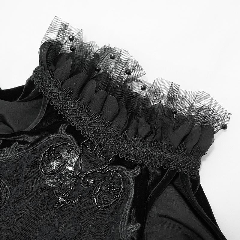 Eskt031 Chest Embroidered Beaded Off Shoulder Dress