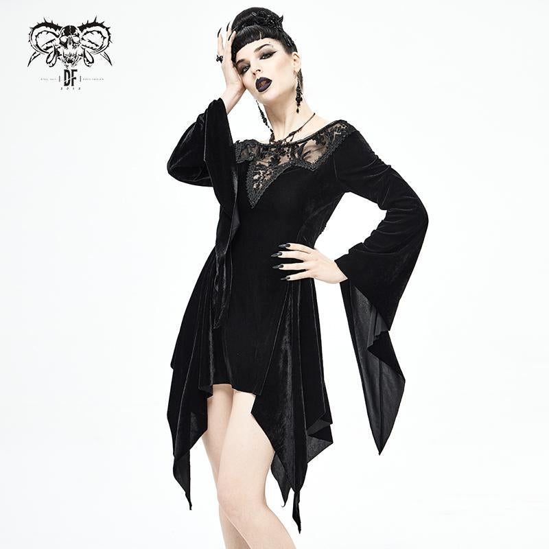 Gothic Official With Distressed Cuffs Dress – DevilFashion And Roar\' Hemline