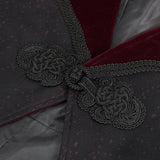 Ct173 Gothic Black And Red Bloody Embroidered Men Coat