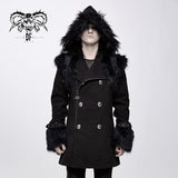 'Rise Above' Punk Long Coat With Fur