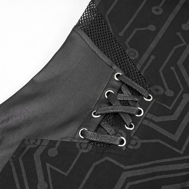 Skt119 Cyberpunk Print Dress