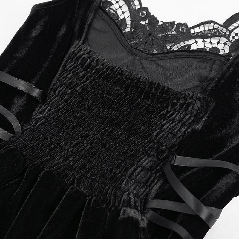 'Manifestation' Gothic Dress With Distressed Hemline