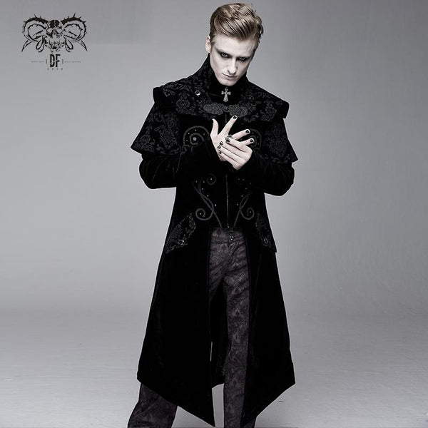 'Amon' Gothic Coat with Cape Collar – DevilFashion Official