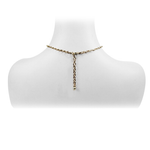 Victoria Ancient Gold Vintage Distressed Alloy Necklace With Jewel And Pearls