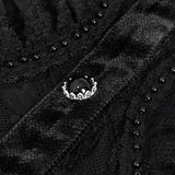 'Iris' Gothic Fringed Mesh Shirt (Black)