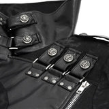 Winter Military Uniform Open Collar Printed Punk Men Belted Long Coat With Bag