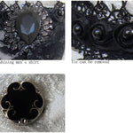 Gothic Festival Paisley Patterned Lace Sleeves White Gentle Men Shirts With Bow Tie