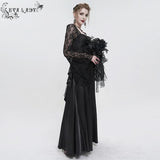 'Queen of Nile' Gothic Satin Lace Dress (Black)
