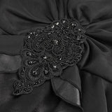 'Queen of Nile' Gothic Satin Lace Dress (Black)