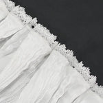 As07602 Unisex Gothic White Pleated High Neck Collar