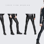 Best Seller Daily Wear Men Synthetic Leather Basic Model Punk Tight Trousers