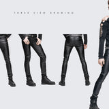 Best Seller Daily Wear Men Synthetic Leather Basic Model Punk Tight Trousers