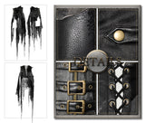 Brown Asymmetry Steampunk Leather Patchwork Vintage Distressed Ladies Belted Half Skirt