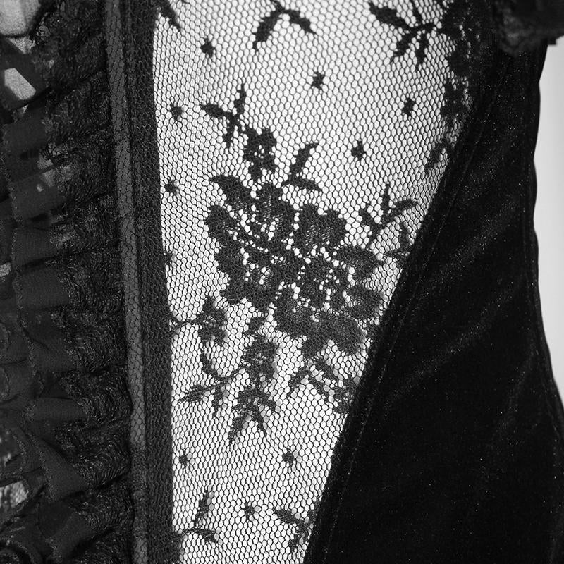 Somber Aura' Gothic Floral Lace Corset