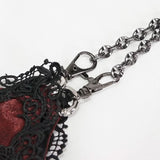 Mystic Misfit' Gothic Shoulder Bag With Chain (Red)