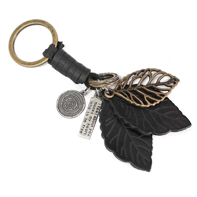'Leaves From The Wine' Punk Keychain (Black)