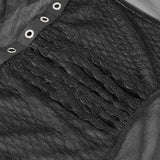 'Electric Dreams' Long Sleeve Asymmetric Mesh Tee (Black)