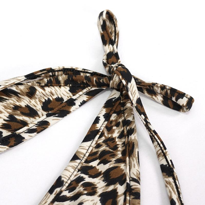 Sst017 Leopard Printed Swimsuit Set