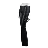 Autumn And Winter Street Wear Elegant Punk Women Flared Leather Pants