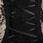 Gothic Adjustable Steel Buckles Fishbone Transparent Lace Corset With Feather Flowers