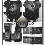 Raggedy Distressed Collar With 2 Pockets Punk Women Body Harness