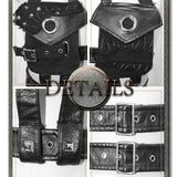 Raggedy Distressed Collar With 2 Pockets Punk Women Body Harness