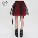 'Medusa' Punk Black and Red Flared Skirt