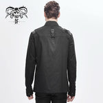 Cyberpunk Metallic Dark Long Sleeves Men Bamboo Shirt With Straps