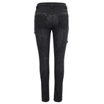 Pt142 Cyberpunk Circuit Printed Leather Loops Women Pants