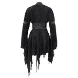 Darkness Japanese Style Punk Asymmetric Mesh Unedged Women Kimonos With Belt