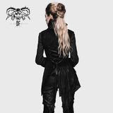 Gothic Festival Asymmetrical Floral Spiral Lace Up Women Waistcoat