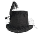 As082 Mesh Flower Feather Top Hat
