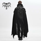 Gothic Noble Count Darkness High Neck Cotton And Linen Tattered Cloak